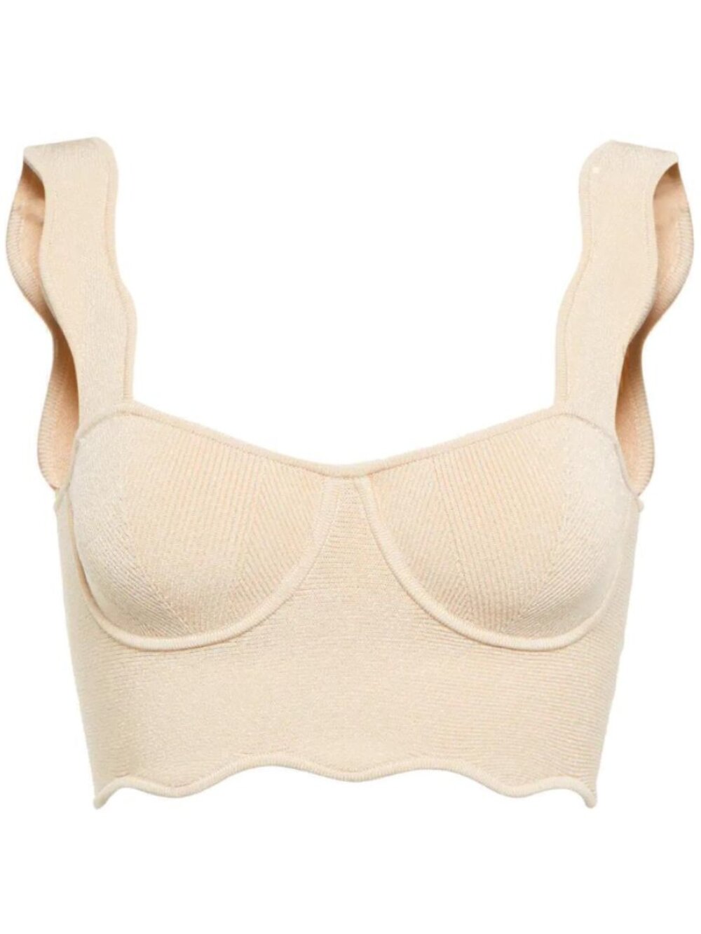 NWT Galvan Delia Vanilla Scalloped Top XS
